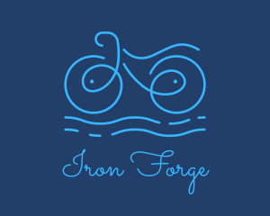 Blue Aqua Water Bike logo design