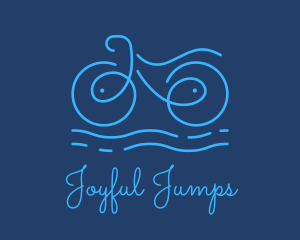 Blue Aqua Water Bike logo design