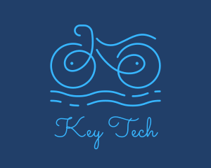 Blue Aqua Water Bike logo design