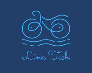 Blue Aqua Water Bike logo design