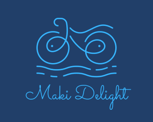 Blue Aqua Water Bike logo design