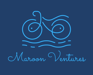 Blue Aqua Water Bike logo design