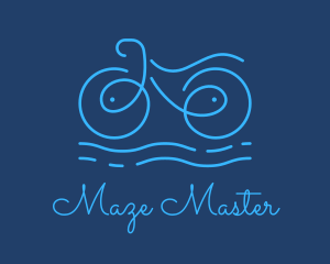 Blue Aqua Water Bike logo design