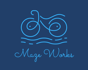 Blue Aqua Water Bike logo design