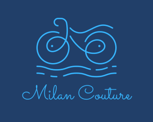 Blue Aqua Water Bike logo design