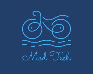 Blue Aqua Water Bike logo design