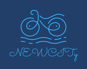 Blue Aqua Water Bike logo design