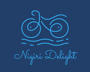 Blue Aqua Water Bike logo design