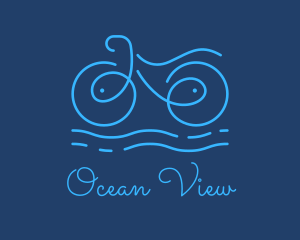 Blue Aqua Water Bike logo design