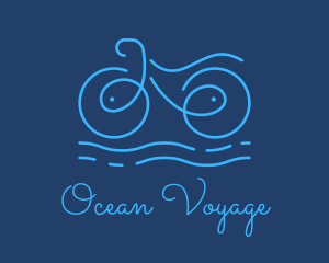 Blue Aqua Water Bike logo design