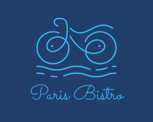 Blue Aqua Water Bike logo design