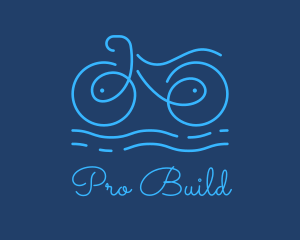 Blue Aqua Water Bike logo design