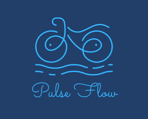 Blue Aqua Water Bike logo design