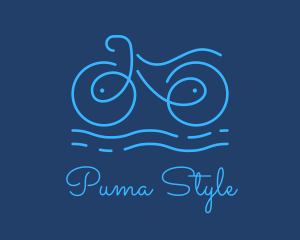 Blue Aqua Water Bike logo design