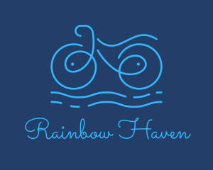 Blue Aqua Water Bike logo design