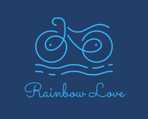 Blue Aqua Water Bike logo design