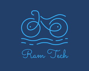 Blue Aqua Water Bike logo design