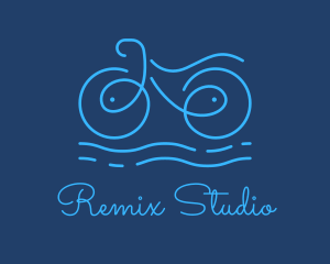 Blue Aqua Water Bike logo design