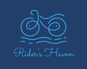 Biker - Blue Aqua Water Bike logo design