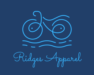 Blue Aqua Water Bike logo design