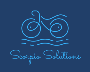 Blue Aqua Water Bike logo design