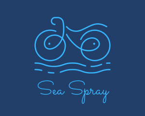 Blue Aqua Water Bike logo design