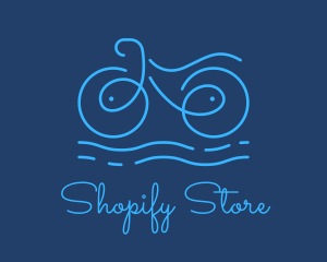 Blue Aqua Water Bike logo design