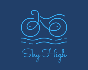 Blue Aqua Water Bike logo design