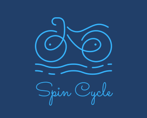 Blue Aqua Water Bike logo design