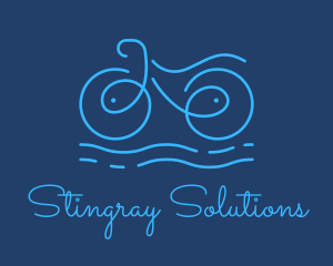 Blue Aqua Water Bike logo design