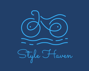 Blue Aqua Water Bike logo design