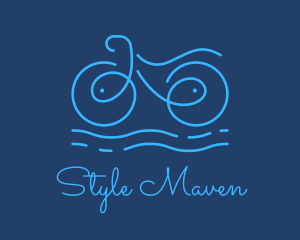 Blue Aqua Water Bike logo design