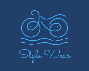 Blue Aqua Water Bike logo design