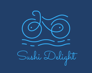 Blue Aqua Water Bike logo design