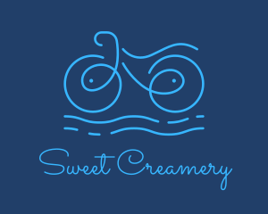 Blue Aqua Water Bike logo design