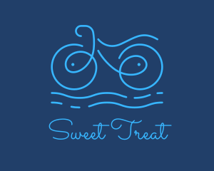 Blue Aqua Water Bike logo design