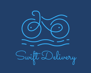 Blue Aqua Water Bike logo design