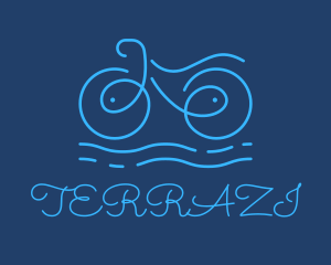 Blue Aqua Water Bike logo design