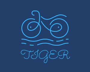 Blue Aqua Water Bike logo design