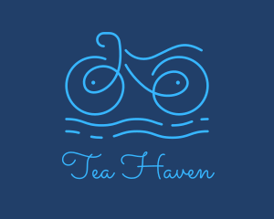 Blue Aqua Water Bike logo design