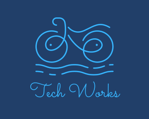 Blue Aqua Water Bike logo design