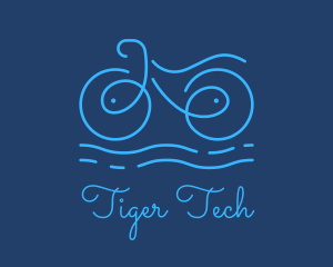 Blue Aqua Water Bike logo design