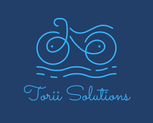 Blue Aqua Water Bike logo design