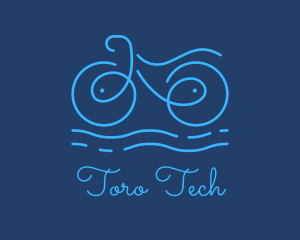 Blue Aqua Water Bike logo design