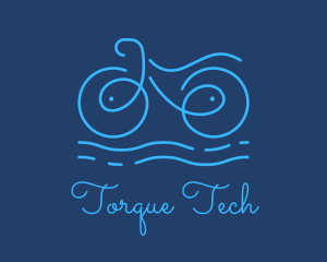 Blue Aqua Water Bike logo design