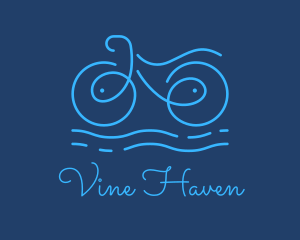 Blue Aqua Water Bike logo design