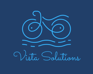 Blue Aqua Water Bike logo design