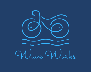 Wavy - Blue Aqua Water Bike logo design