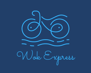 Blue Aqua Water Bike logo design