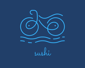 Blue Aqua Water Bike logo design